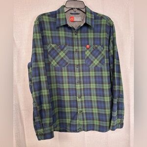 The American Outdoorsman Green & Blue Plaid Button-Down Shirt